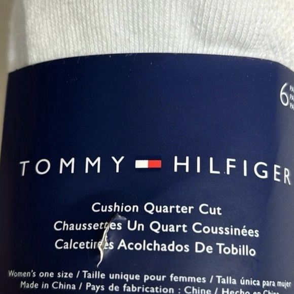 New Tommy Hilfiger Socks Women’s 6 Pair White Cushion Quarter Cut Casual Active - Picture 6 of 13